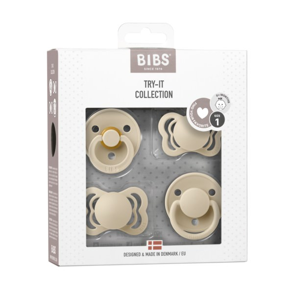 Set 4 suzete Bibs Try-It collection Size 1 - Vanilla (2 latex + 2 silicon) [3]
