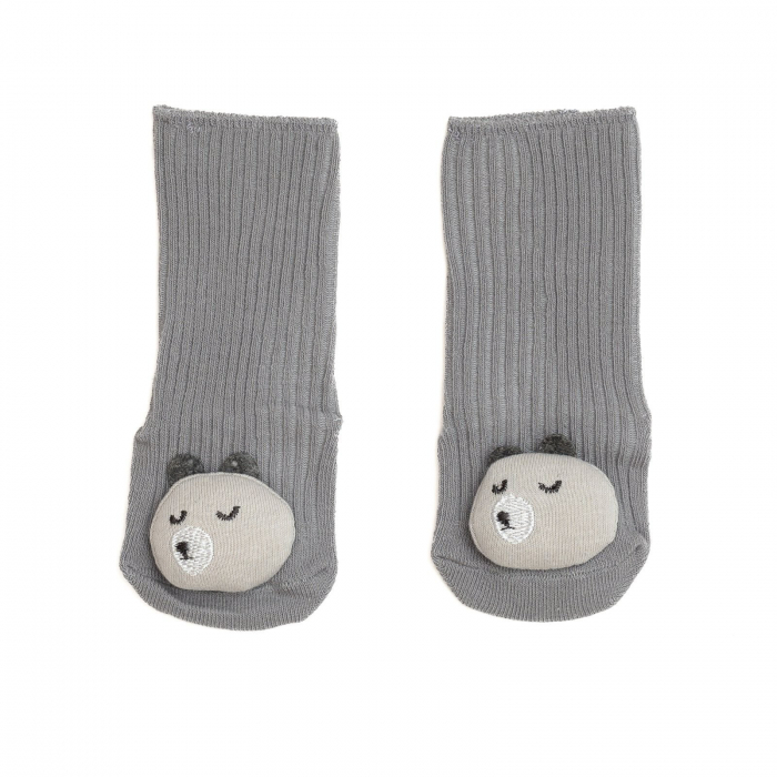 Sosete scurte crosetate, antiderapante cu animalute, bumbac, Melvelo - Baby Bear [4]
