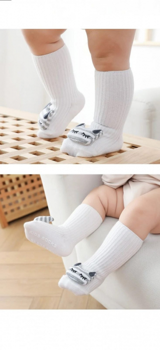 Sosete scurte crosetate, antiderapante cu animalute, bumbac, Melvelo - Baby Bear [6]