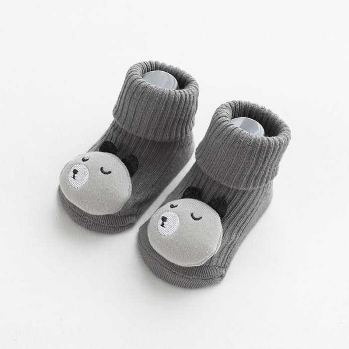 Sosete scurte crosetate, antiderapante cu animalute, bumbac, Melvelo - Baby Bear [7]