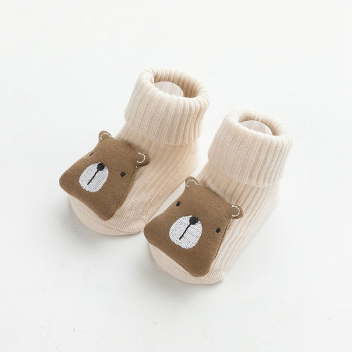 Sosete scurte crosetate, antiderapante cu animalute, bumbac, Melvelo - Bear [6]