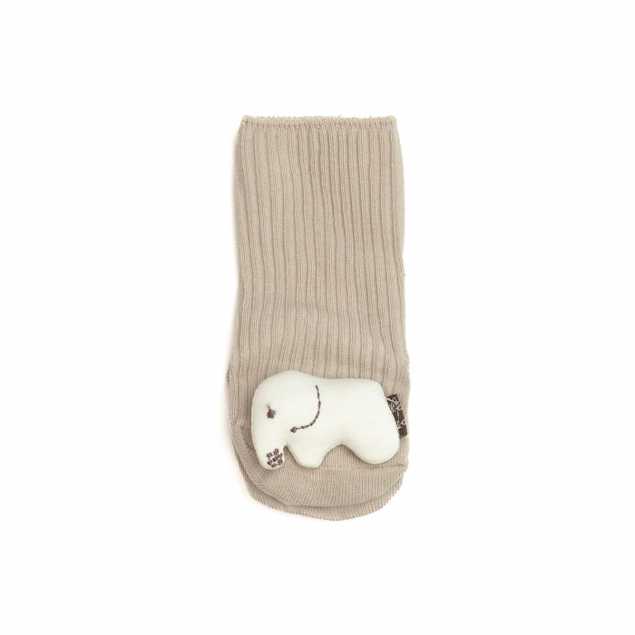 Sosete scurte crosetate, antiderapante cu animalute, bumbac, Melvelo - Elephant [3]