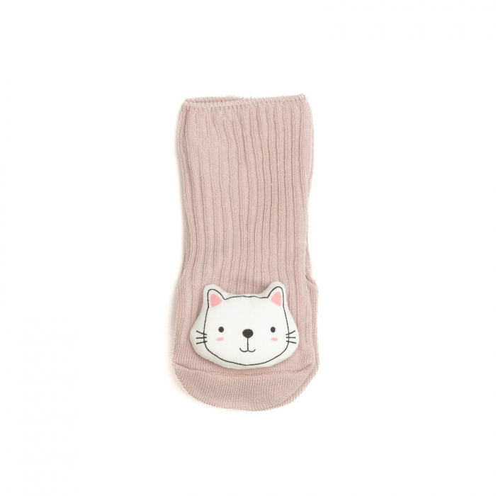 Sosete scurte crosetate, antiderapante cu animalute, bumbac, Melvelo - Kit [2]