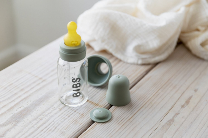 Sticla lapte anticolici cu biberon din latex - Set Complet Bibs Baby Blue 110 ml (flux scazut) [6]