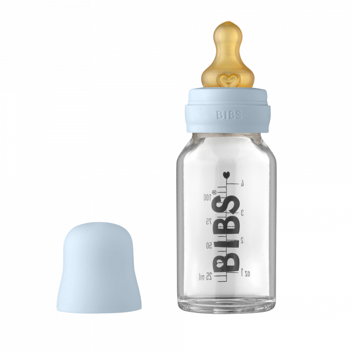 Sticla lapte anticolici cu biberon din latex – Set Complet Bibs Baby Blue 110 ml (flux scazut) 110 imagine noua responsabilitatesociala.ro