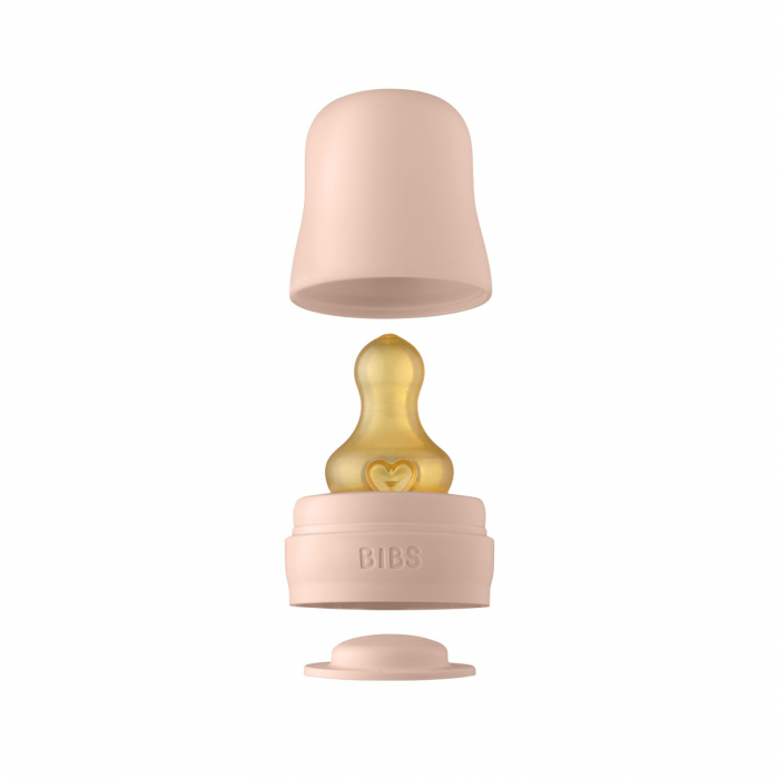 Sticla lapte anticolici cu biberon din latex - Set Complet Bibs - Blush - 225 ml (flux scazut) [2]