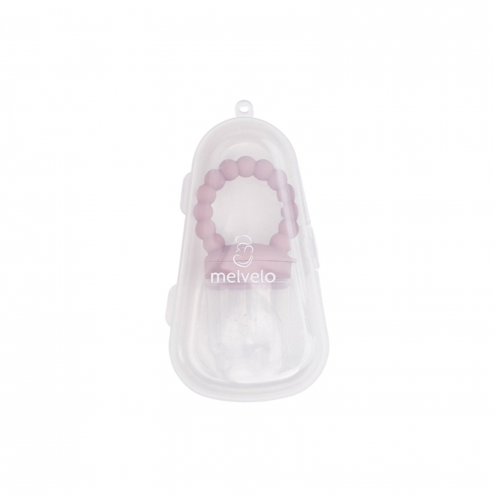 Suzeta fructe pentru bebelusi, tetina din silicon alimentar, + 6 luni, 2 tetine, Melvelo, Beads - Blush [2]