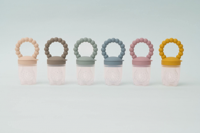 Suzeta fructe pentru bebelusi, tetina din silicon alimentar, + 6 luni, 2 tetine, Melvelo, Beads - Cream [3]