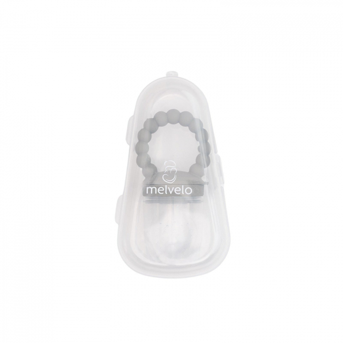 Suzeta fructe pentru bebelusi, tetina din silicon alimentar, + 6 luni, 2 tetine, Melvelo, Beads - Olive [2]