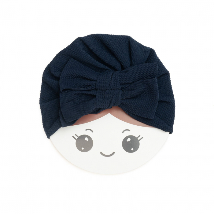 Turban  bebelusi cu doua funde, bumbac, Melvelo, Rice - Deep Space [2]