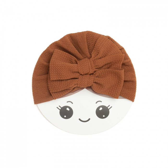 Turban  bebelusi cu doua funde, bumbac, Melvelo, Rice - Earth [2]