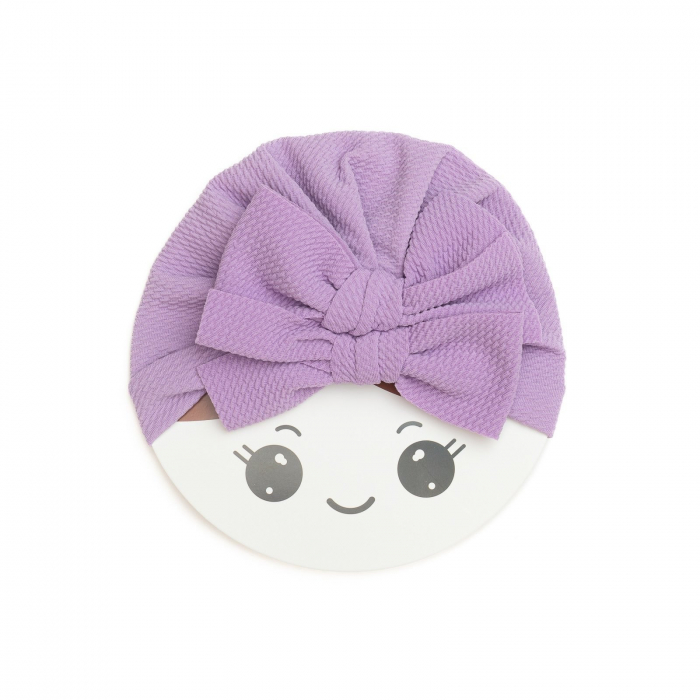 Turban  bebelusi cu doua funde, bumbac, Melvelo, Rice - Lavender [2]