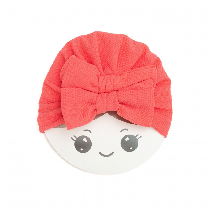Turban  bebelusi cu doua funde, bumbac, Melvelo, Rice - Papaya [2]