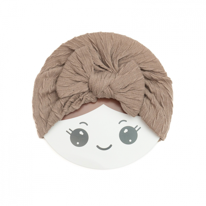 Turban bebelusi cu funda, bumbac, Knitwear - Croissant [2]