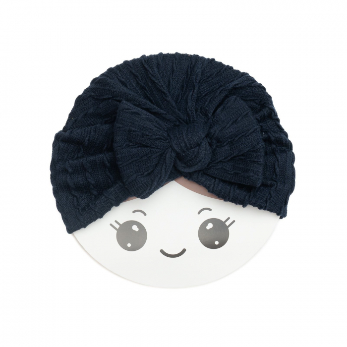 Turban bebelusi cu funda, bumbac, Knitwear - Deep Space [2]