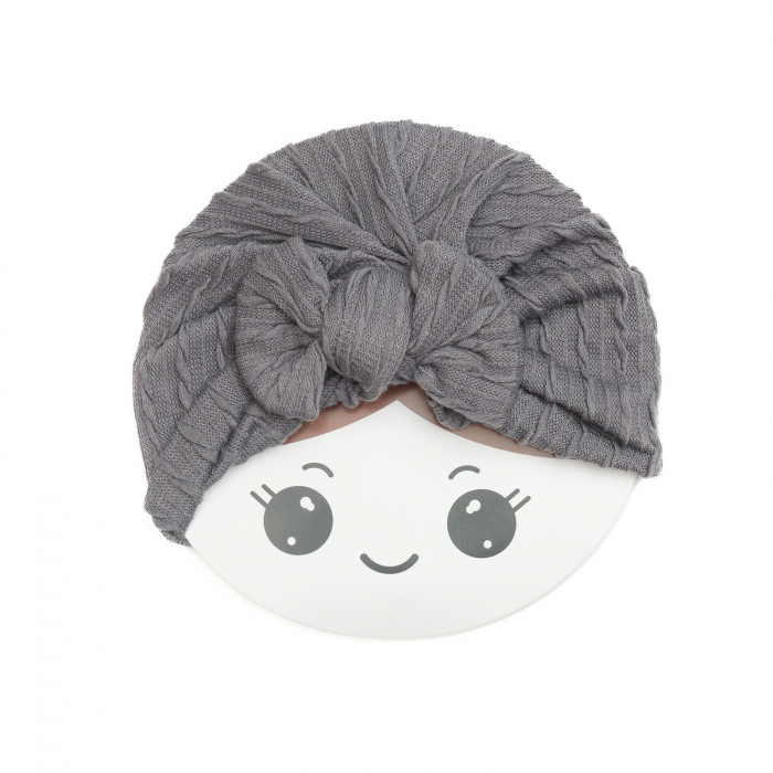 Turban bebelusi cu funda, bumbac, Knitwear - Iron [2]