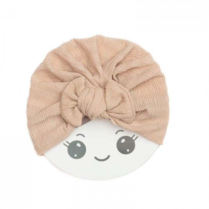Turban bebelusi cu funda, bumbac, Melvelo, Dusk - Caramel [2]