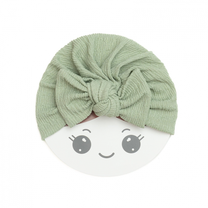 Turban bebelusi cu funda, bumbac, Melvelo, Dusk - Sage [2]
