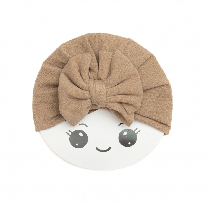Turban bebelusi cu funda, casmir, Melvelo Cashmere - Brown [2]
