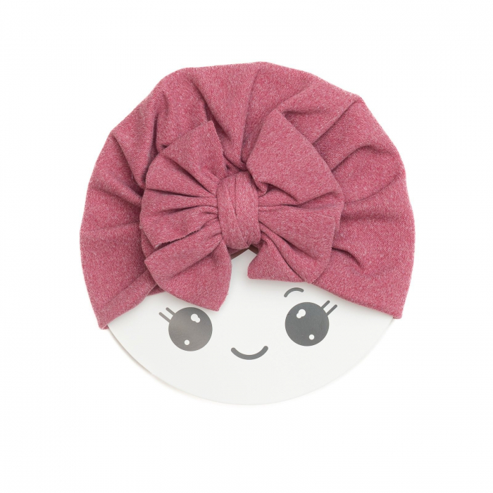 Turban bebelusi cu funda, casmir, Melvelo Cashmere - Coral [2]