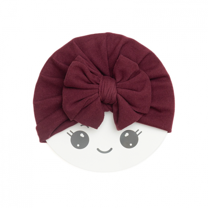 Turban bebelusi cu funda, casmir, Melvelo Cashmere - Ruby [2]