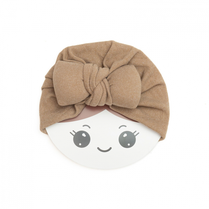 Turban bebelusi cu funda, casmir, Melvelo, Soft - Dark Oak [2]