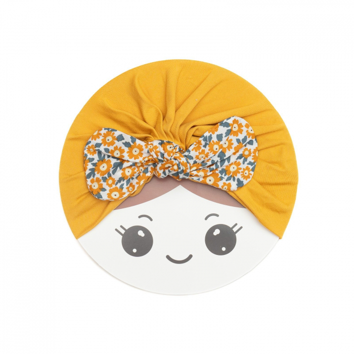 Turban bebelusi cu funda, poliester, Melvelo, Flower - Honey Bee [2]