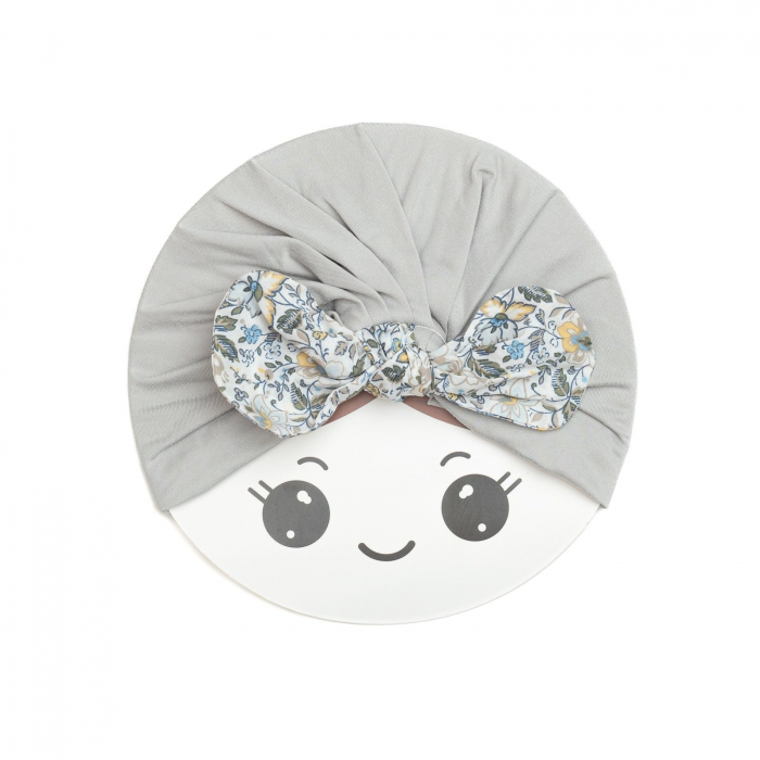 Turban bebelusi cu funda, poliester, Melvelo, Flower - Sand [2]