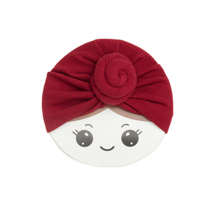 Turban bebelusi Donut, bumbac, Melvelo, Rope - Ruby [2]