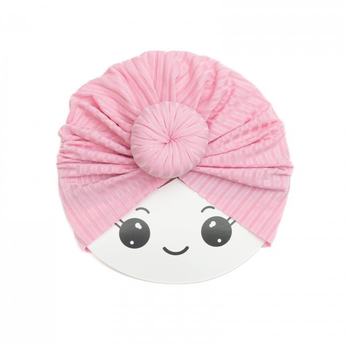 Turban bebelusi Donut, poliester, Melvelo Stripe - Baby Pink [2]