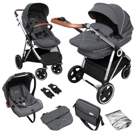 BabyGo - Carucior 3 in 1 Halime  – cadru Silver [12]