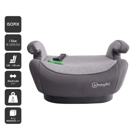 BabyGo - Scaun auto booster i-Size Bursa IV Grey, 125-150 cm, certificat R129 [1]