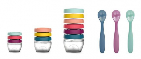 Servire masa copii - Babymoov –Multi set pentru diversificare: 3 seturi recipiente + un set linguri
