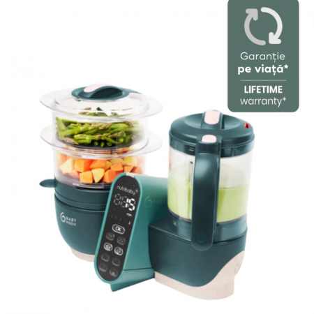 Servire masa copii - Babymoov - Robot multifunctional Nutribaby + 6 in 1 Opal Green