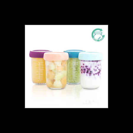 Servire masa copii - Babymoov - Set 4 boluri gradate din sticla, 220 ml