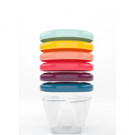 Servire masa copii - Babymoov - Set 6 recipiente pentru pastrarea hranei, 180 ml