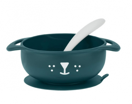 Servire masa copii - Babymoov - Set de hranire Taste' ISY din silicon, Catelus