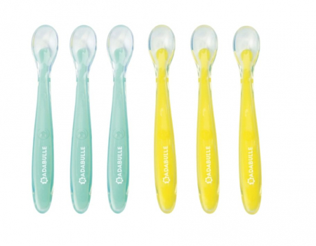 Servire masa copii - Badabulle - Set 6 lingurite colorate flexibile