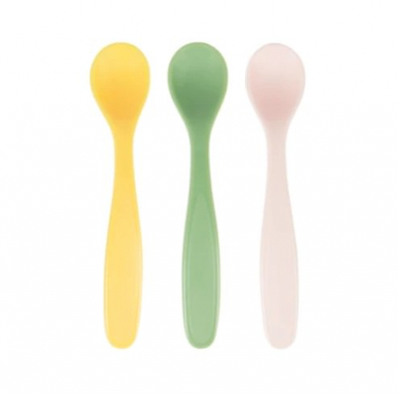 Servire masa copii - Badabulle - Set de 3 lingurite flexibile, Pastel