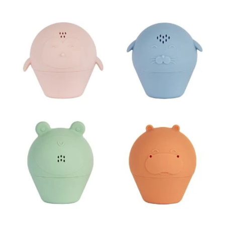 Produse - Badabulle - Set de 4 jucarii de baie stropitoare din silicon