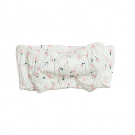 Bentite bebe - Bentita bebe, lata cu funda, bumbac, Melvelo, Dusk - Pink Flower
