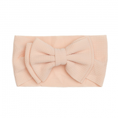 Imbracaminte si incaltaminte - Bentita lata, bebe, cu funda dubla, poliester, Melvelo, Rice - Pink Cream