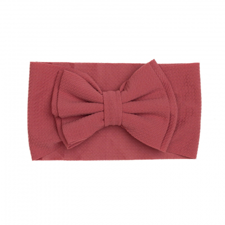 Bentite bebe - Bentita lata, bebe, cu funda dubla, poliester, Melvelo, Rice - Scarlet