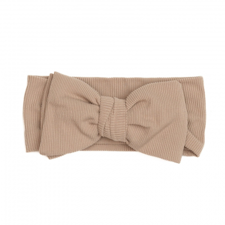 Bentite bebe - Bentita lata, bebe, cu funda proeminenta, bumbac, Melvelo, Bushy - Beige