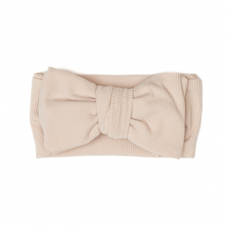 Bentite bebe - Bentita lata, bebe, cu funda proeminenta, bumbac, Melvelo, Bushy - Cream