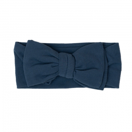 Bentite bebe - Bentita lata, bebe, cu funda proeminenta, bumbac, Melvelo, Bushy - Steal Blue