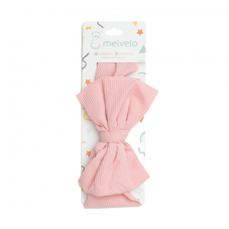 Bentita lata, bebe, cu funda, spandex, Melvelo, Stripe - Blossom [1]
