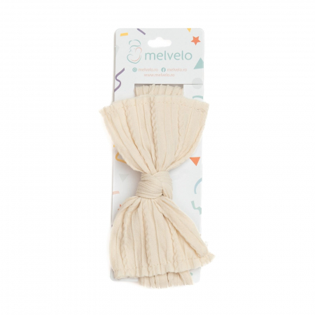 Bentita lata, bebe, funda cu nod, spandex, Melvelo, Knitwear - Beige [1]