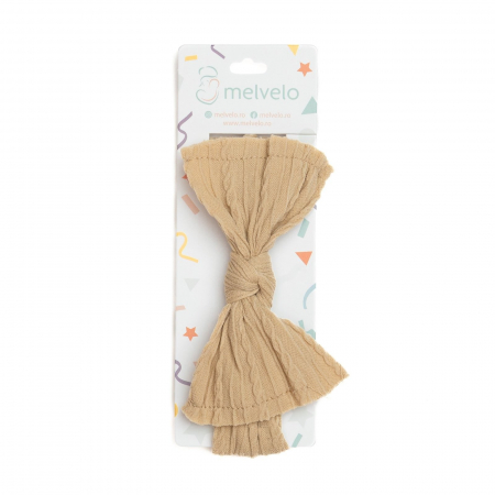 Bentita lata, bebe, funda cu nod, spandex, Melvelo, Knitwear - Vanilla [1]