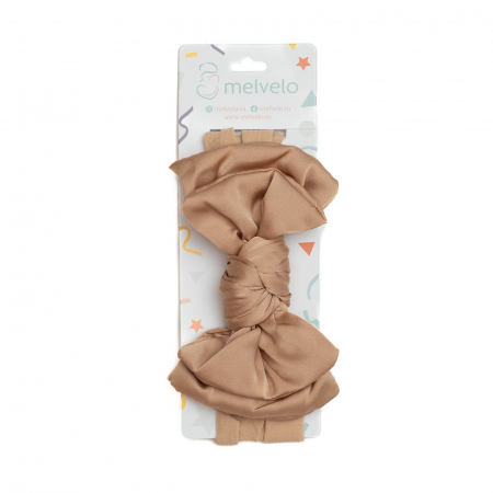 Bentita lata, bebe, funda dubla cu nod, poliester, Melvelo, Silk - Caramel [1]